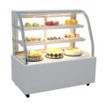 counter top front and back door fridge cake display refrigerator